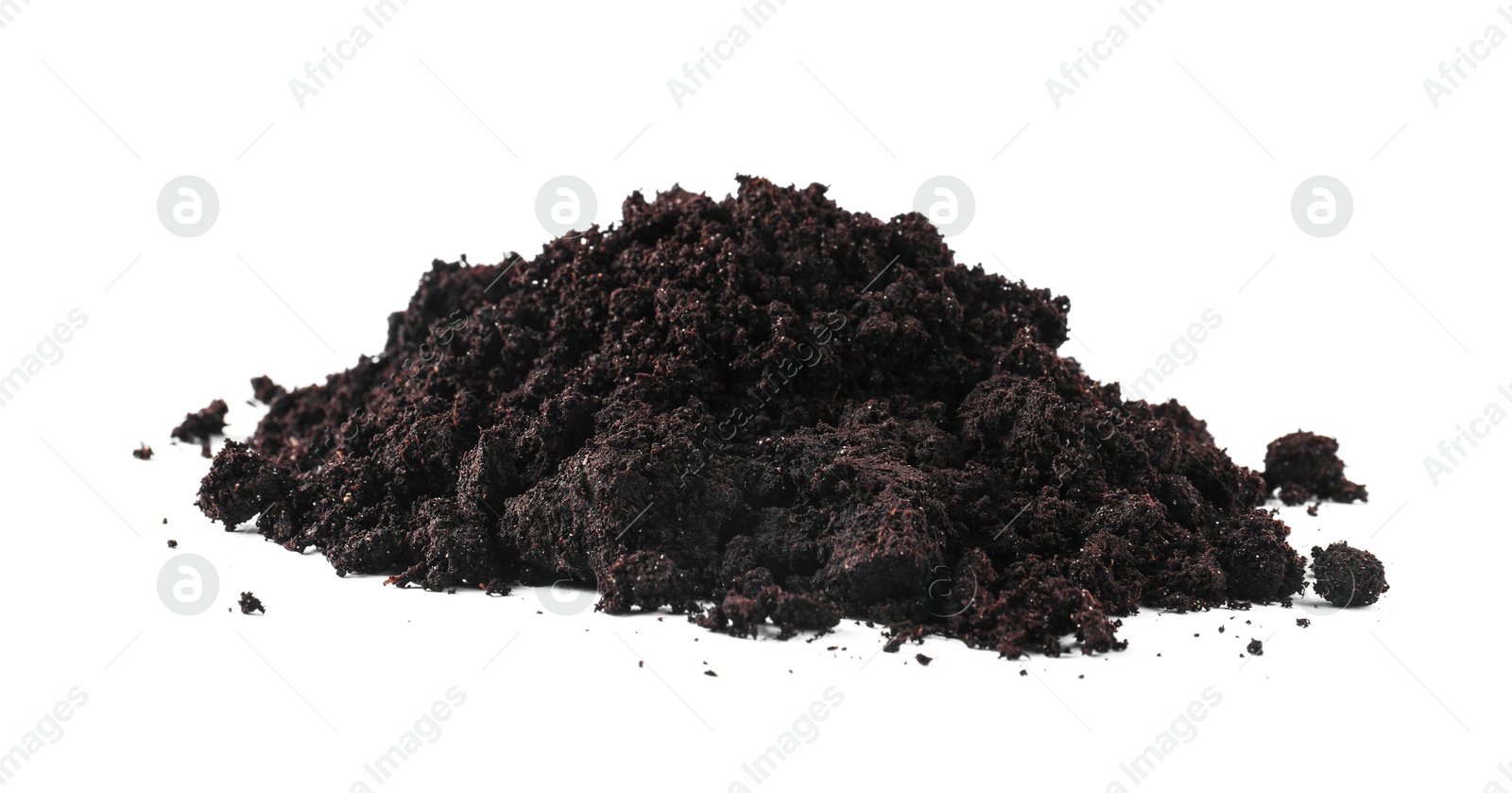Pile of fresh soil isolated on white Photo of Pile of fresh soil isolated on white