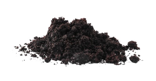 Photo of Pile of fresh soil isolated on white
