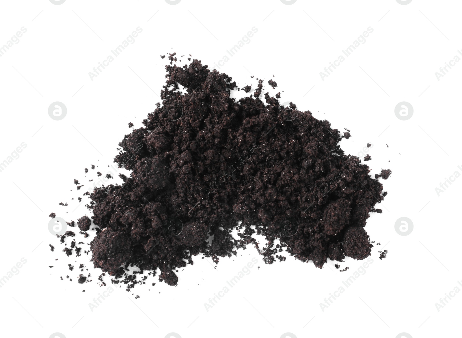 Pile of fresh soil isolated on white Photo of Pile of fresh soil isolated on white