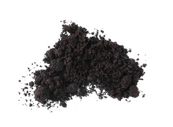 Photo of Pile of fresh soil isolated on white