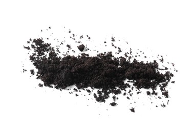 Photo of Pile of fresh soil isolated on white