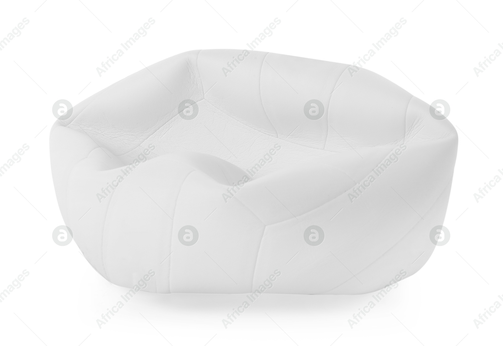 Photo of One deflated volleyball ball isolated on white