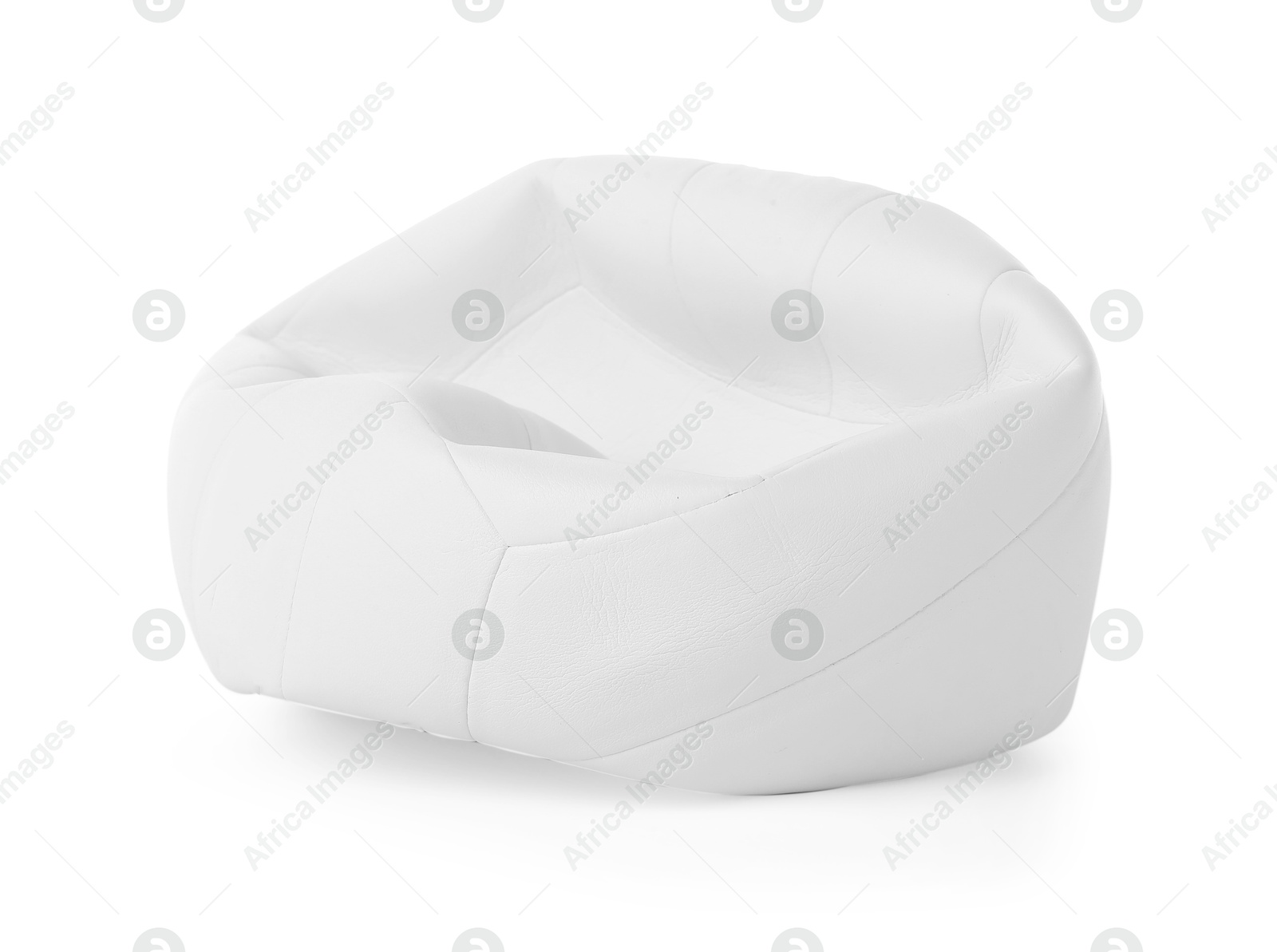 Photo of One deflated volleyball ball isolated on white