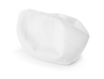 Photo of One deflated volleyball ball isolated on white