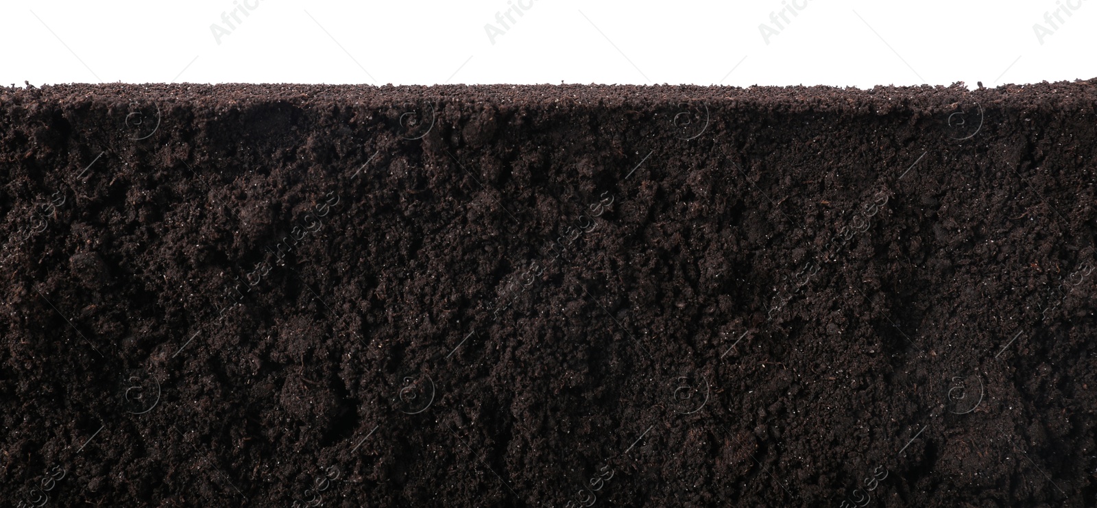 Fresh soil isolated on white, top view Photo of Fresh soil isolated on white, top view