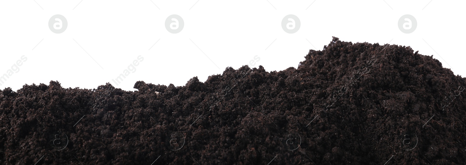Pile of fresh soil isolated on white Photo of Pile of fresh soil isolated on white