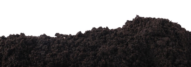 Photo of Pile of fresh soil isolated on white