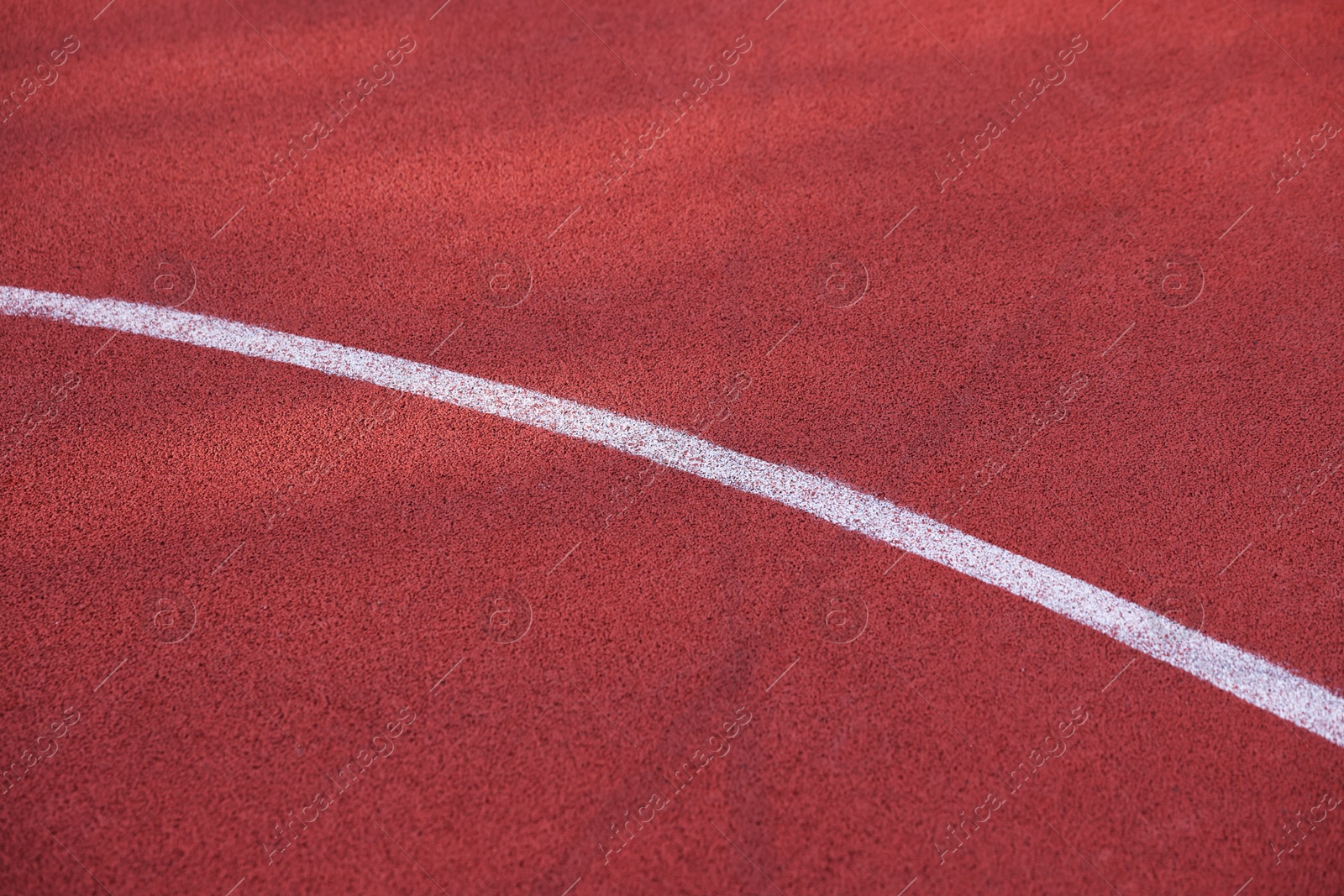 Photo of Red running track with marking, above view