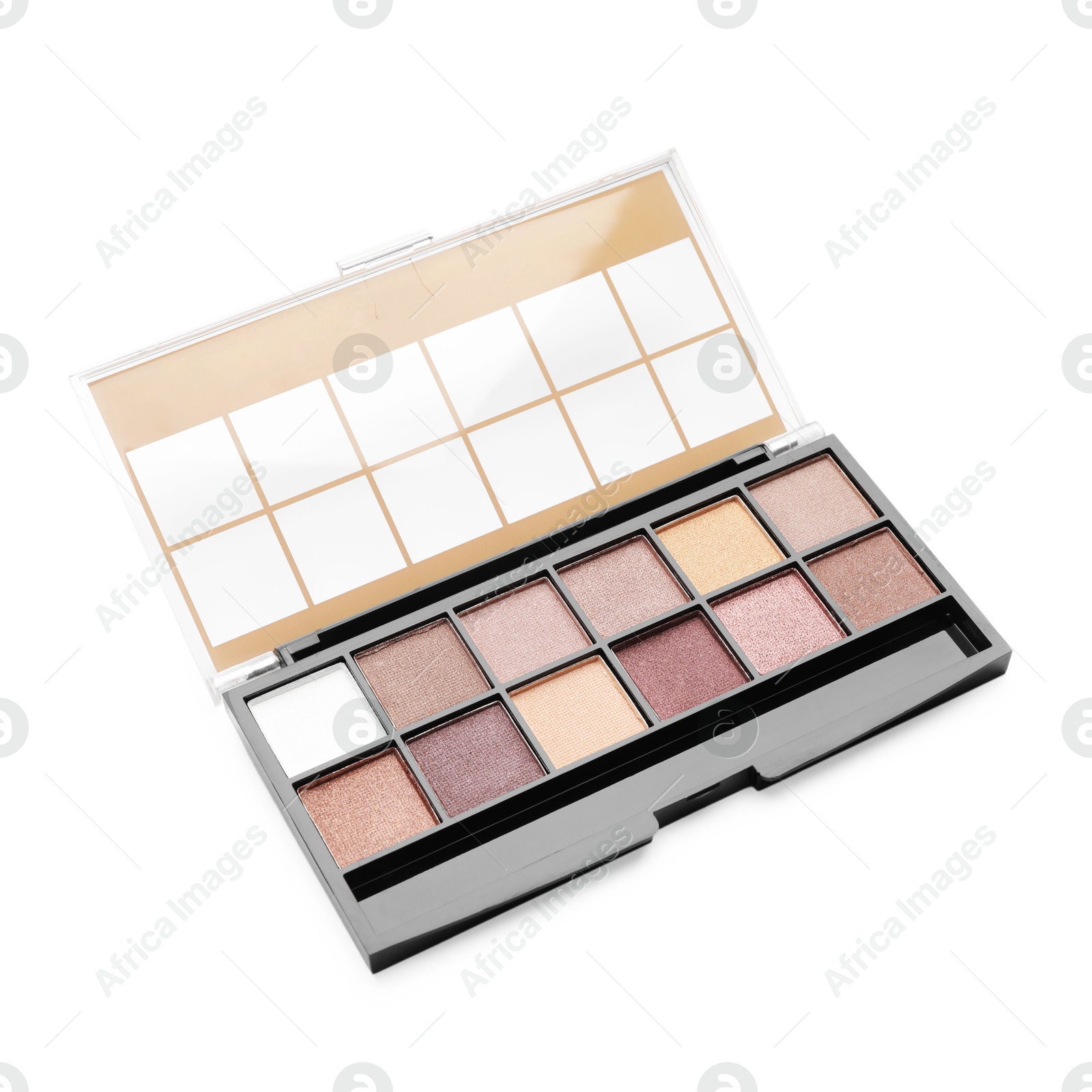 Photo of One beautiful eyeshadow palette isolated on white