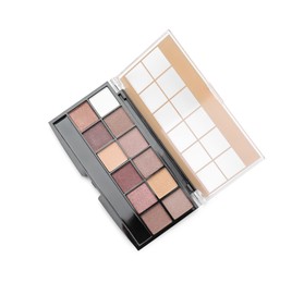 Photo of One beautiful eyeshadow palette isolated on white, top view
