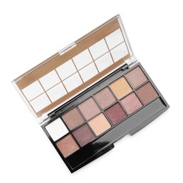 Photo of One beautiful eyeshadow palette isolated on white, top view