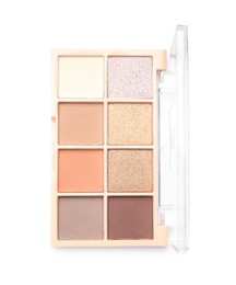 Photo of One beautiful eyeshadow palette isolated on white, top view