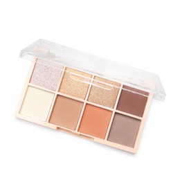 Photo of One beautiful eyeshadow palette isolated on white, top view