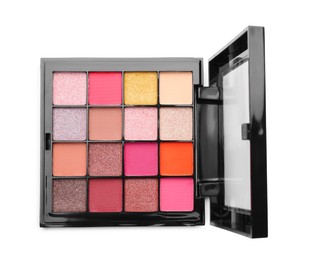 Photo of One beautiful eyeshadow palette isolated on white, top view