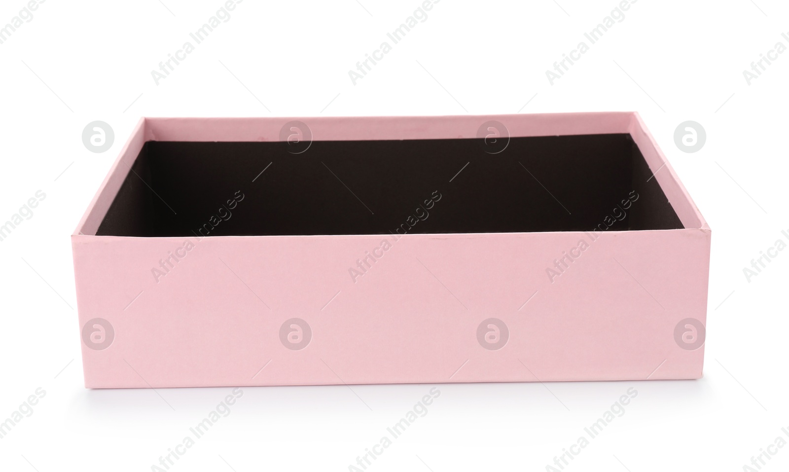 Photo of One opened gift box isolated on white