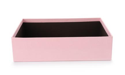 Photo of One opened gift box isolated on white