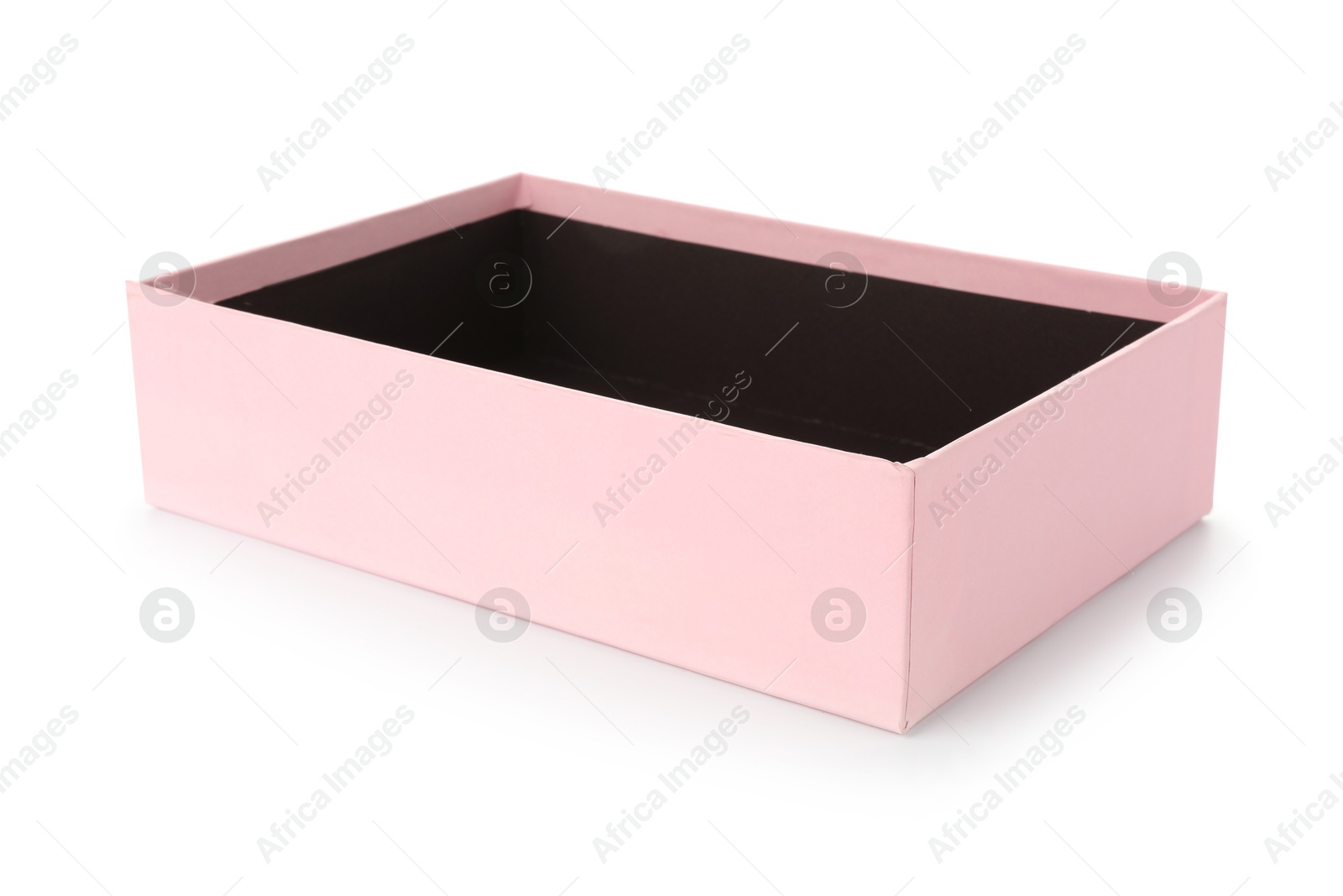 Photo of One opened gift box isolated on white