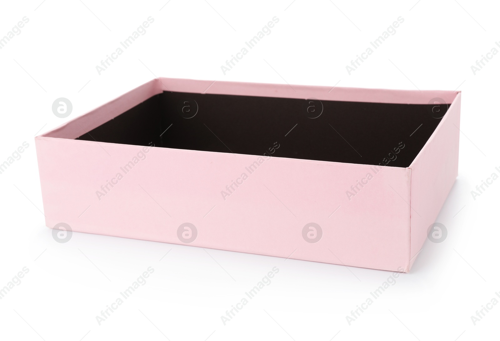 Photo of One opened gift box isolated on white