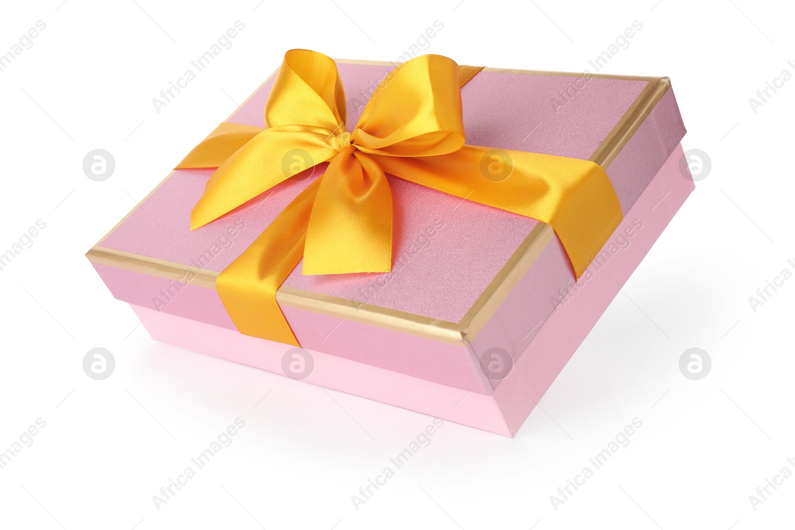 Photo of Beautiful gift box with bow isolated on white
