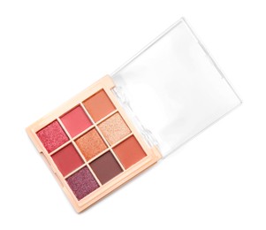 Photo of One beautiful eyeshadow palette isolated on white, top view