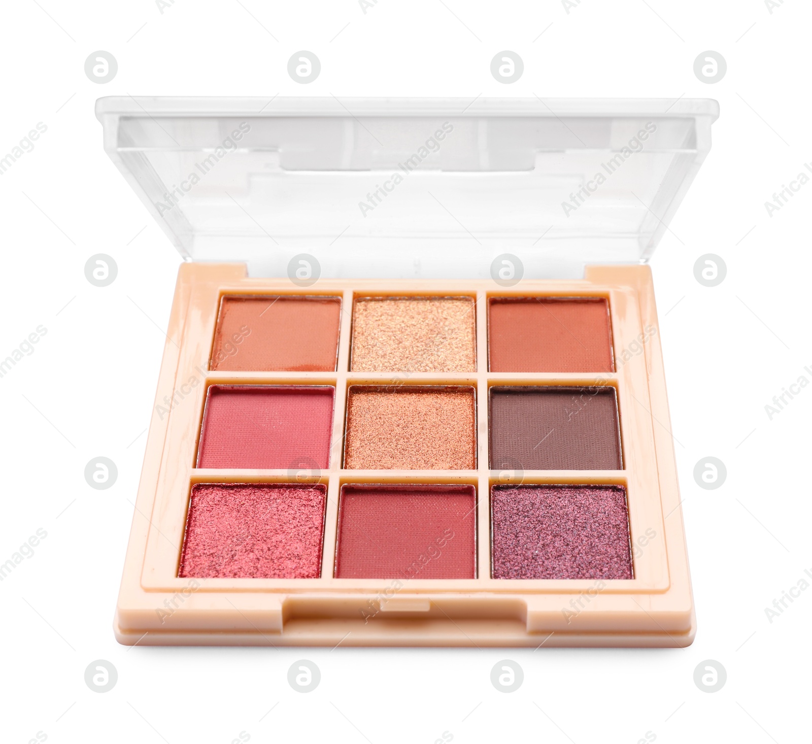 One beautiful eyeshadow palette isolated on white Photo of One beautiful eyeshadow palette isolated on white