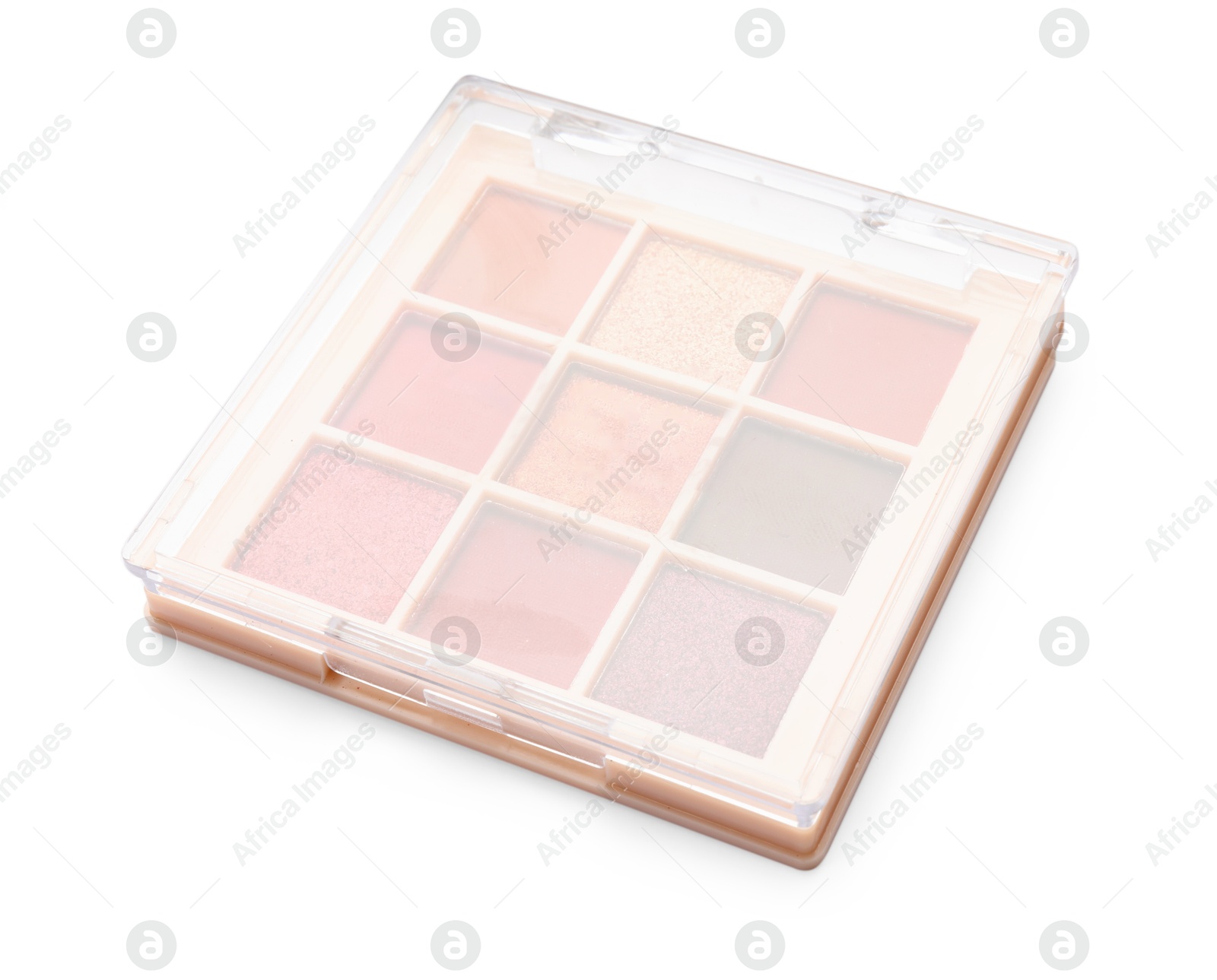 One beautiful eyeshadow palette isolated on white Photo of One beautiful eyeshadow palette isolated on white