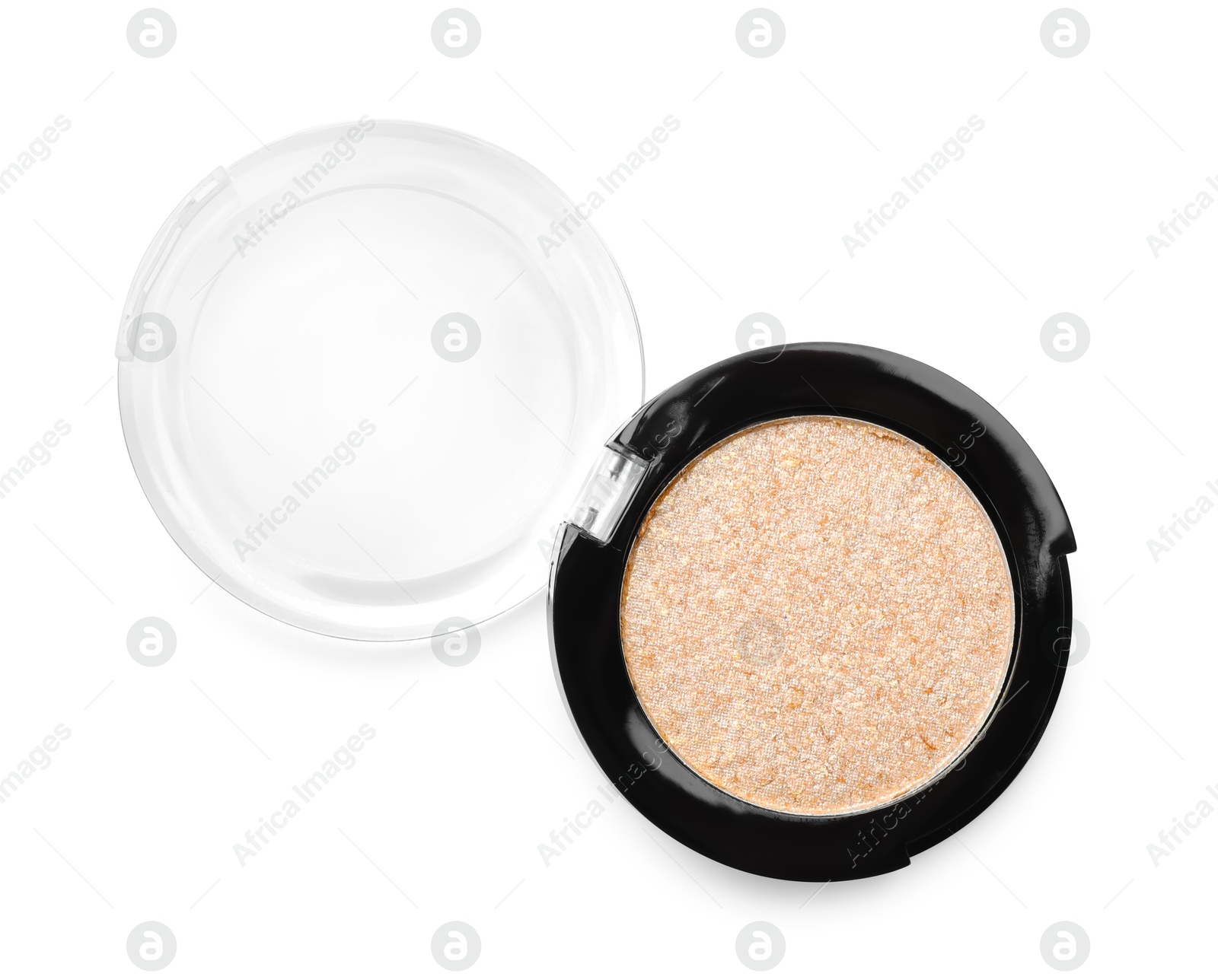 Photo of One beautiful eyeshadow pan isolated on white, top view