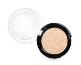 Photo of One beautiful eyeshadow pan isolated on white, top view