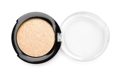 Photo of One beautiful eyeshadow pan isolated on white, top view
