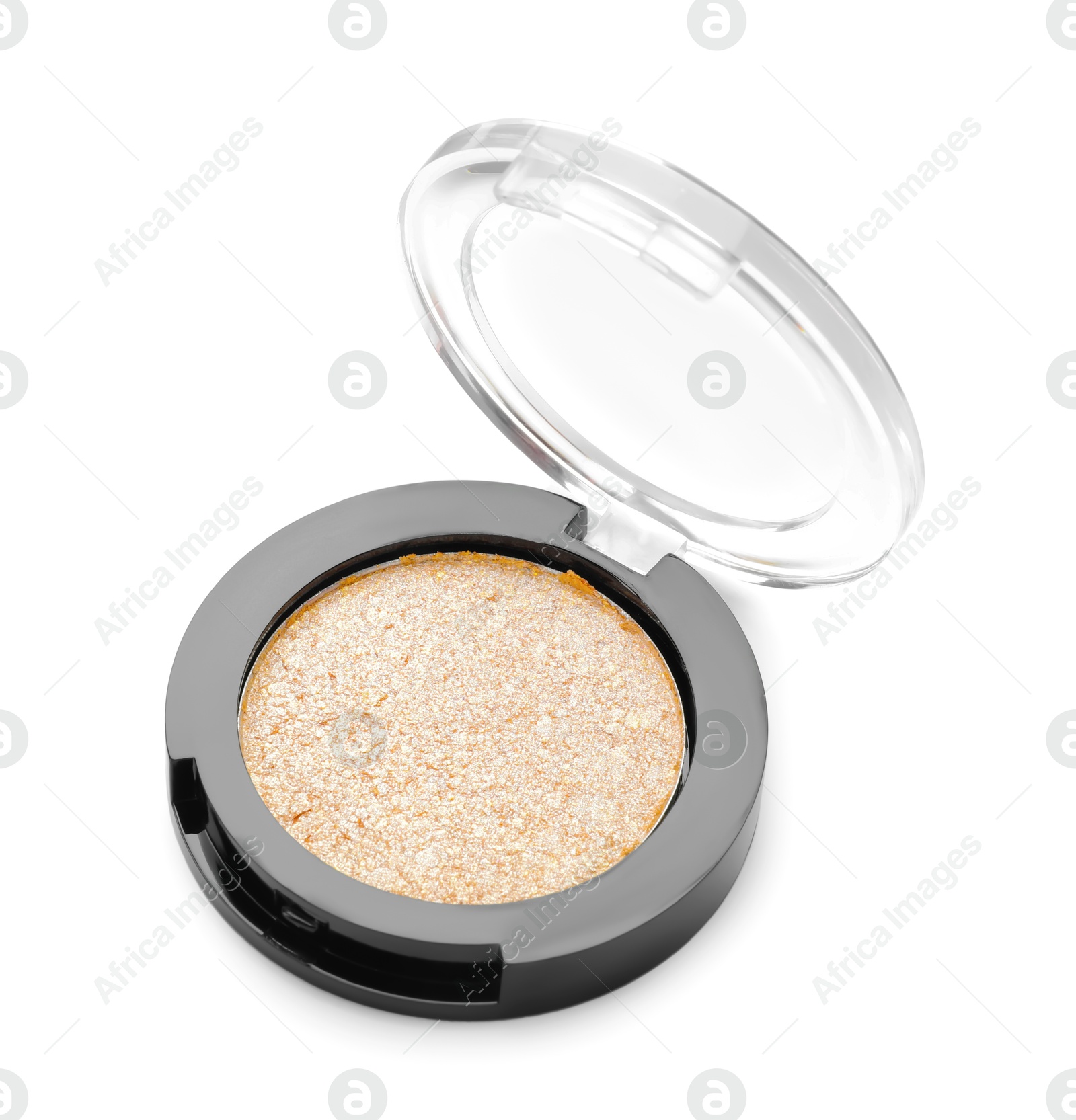 One beautiful eyeshadow pan isolated on white Photo of One beautiful eyeshadow pan isolated on white