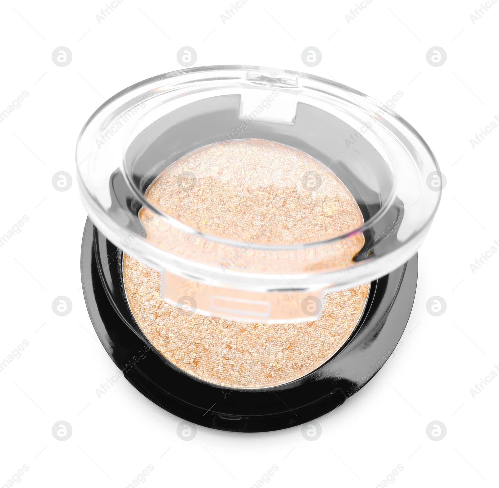 One beautiful eyeshadow pan isolated on white, top view Photo of One beautiful eyeshadow pan isolated on white, top view