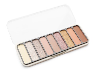 Photo of One beautiful eyeshadow palette isolated on white
