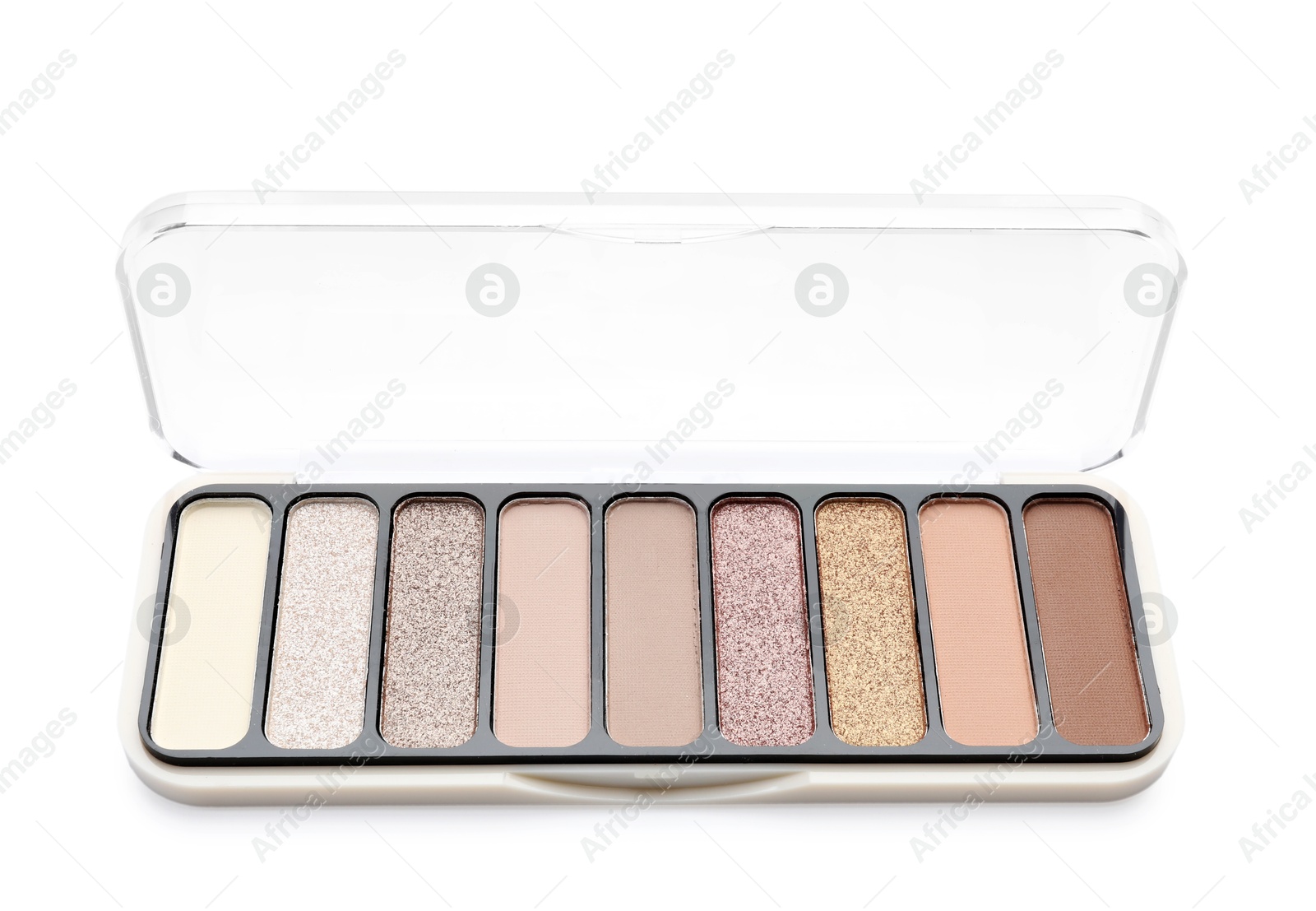 One beautiful eyeshadow palette isolated on white Photo of One beautiful eyeshadow palette isolated on white