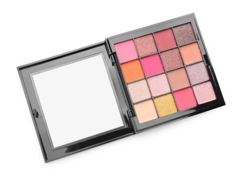 Photo of One beautiful eyeshadow palette isolated on white, top view