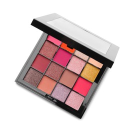 Photo of One beautiful eyeshadow palette isolated on white, top view
