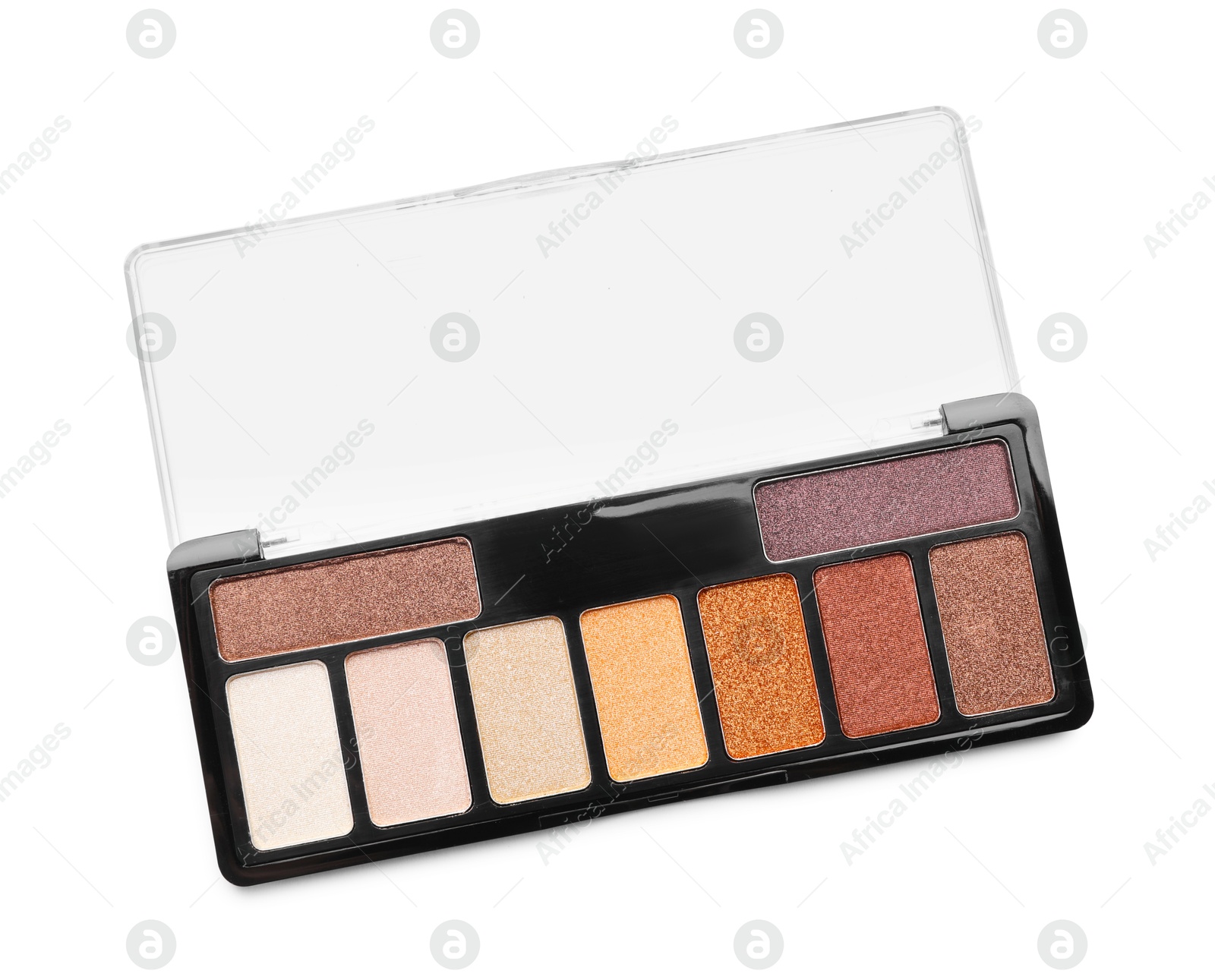 Photo of One beautiful eyeshadow palette isolated on white, top view
