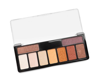 Photo of One beautiful eyeshadow palette isolated on white, top view