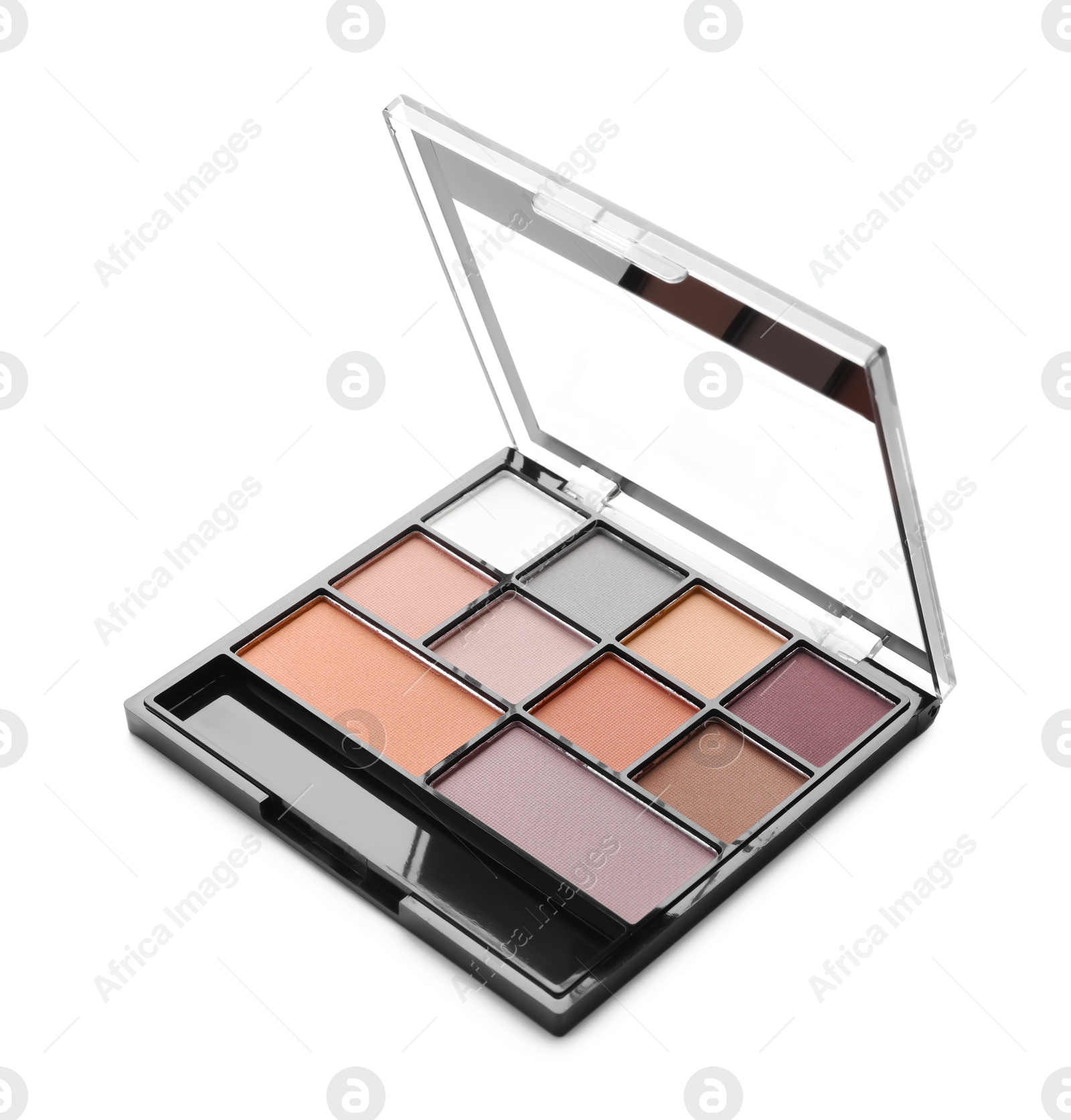 One beautiful eyeshadow palette isolated on white Photo of One beautiful eyeshadow palette isolated on white