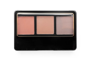 Photo of One beautiful eyebrow palette isolated on white, top view