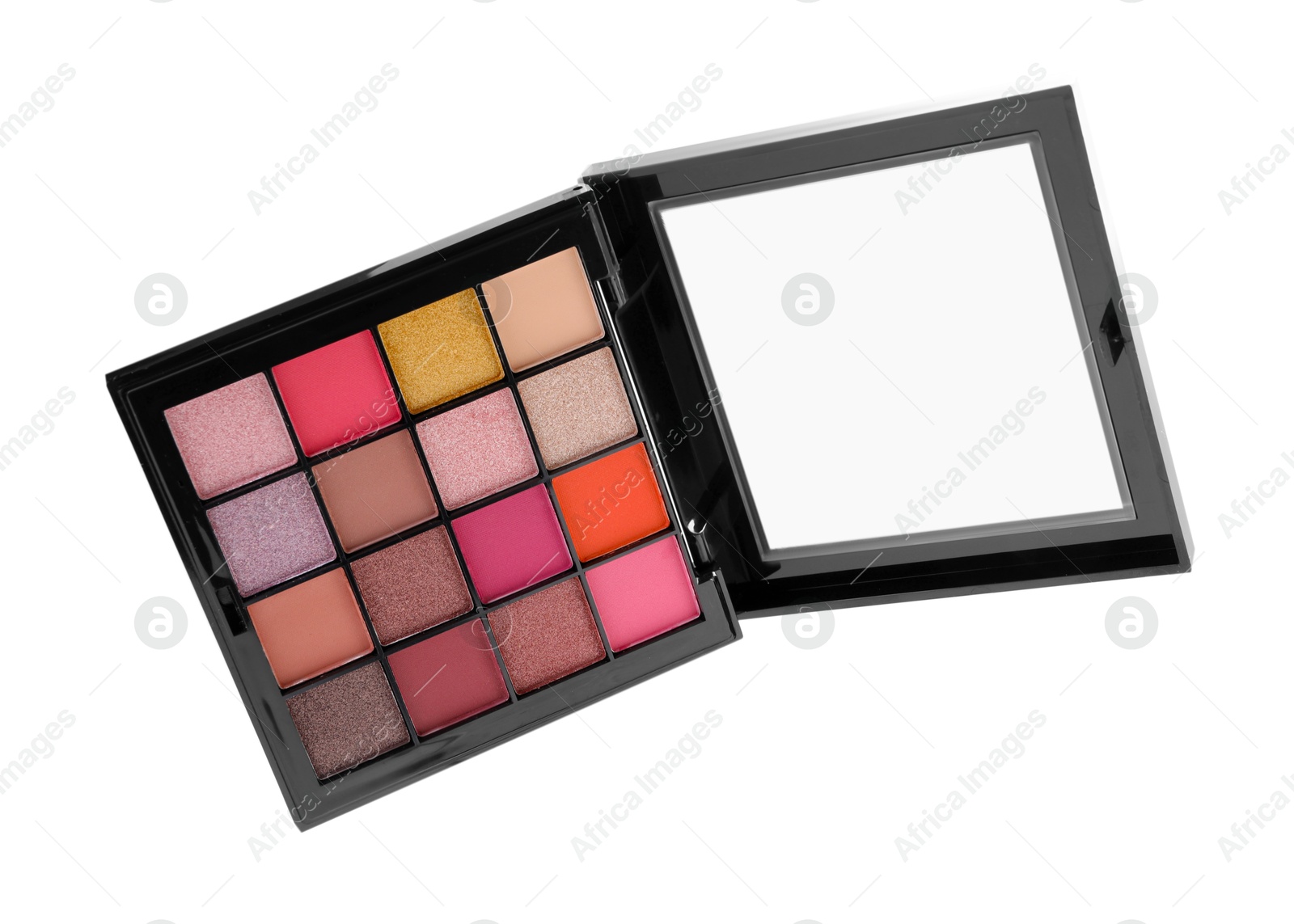 One beautiful eyeshadow palette isolated on white Photo of One beautiful eyeshadow palette isolated on white