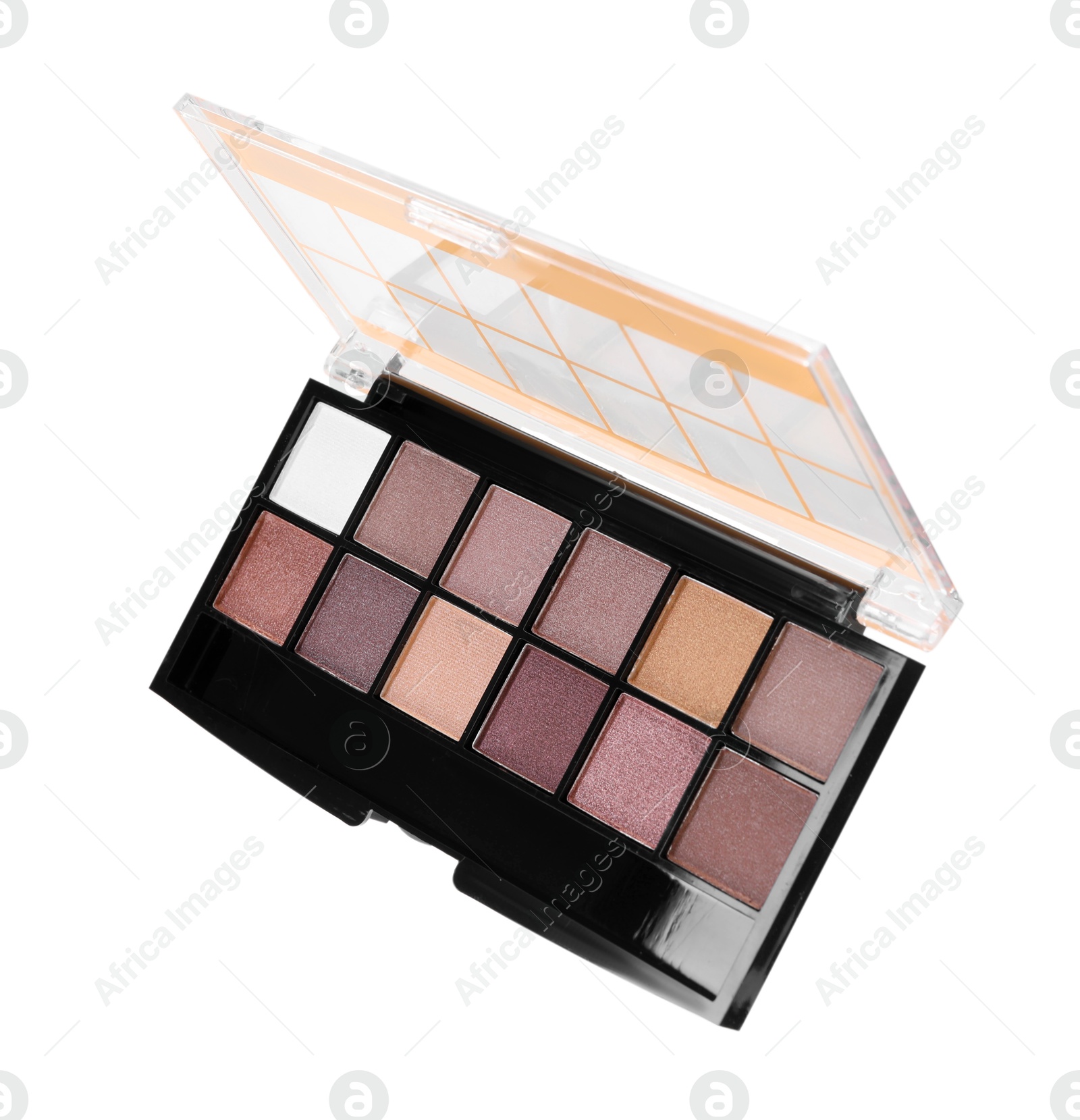 Photo of One beautiful eyeshadow palette isolated on white