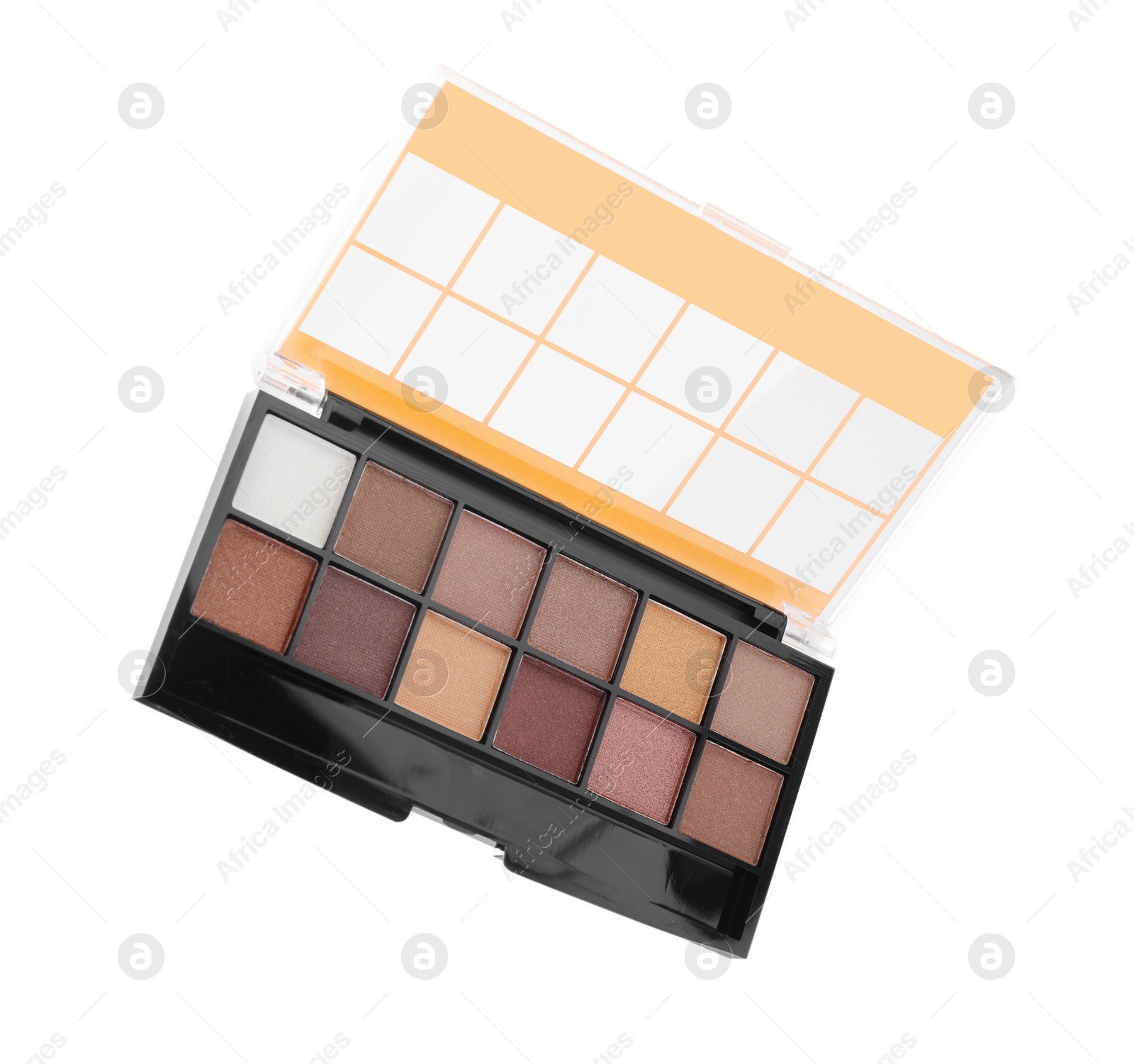 One beautiful eyeshadow palette isolated on white Photo of One beautiful eyeshadow palette isolated on white
