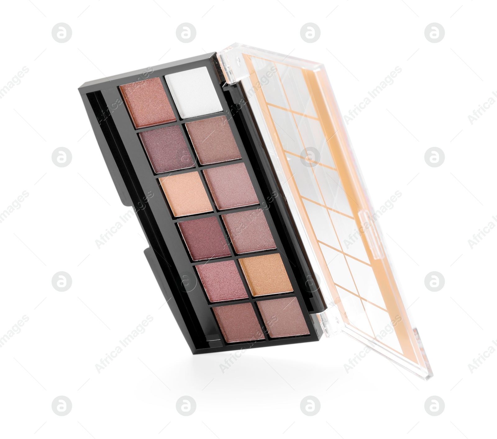 One beautiful eyeshadow palette isolated on white Photo of One beautiful eyeshadow palette isolated on white