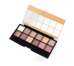 Photo of One beautiful eyeshadow palette isolated on white
