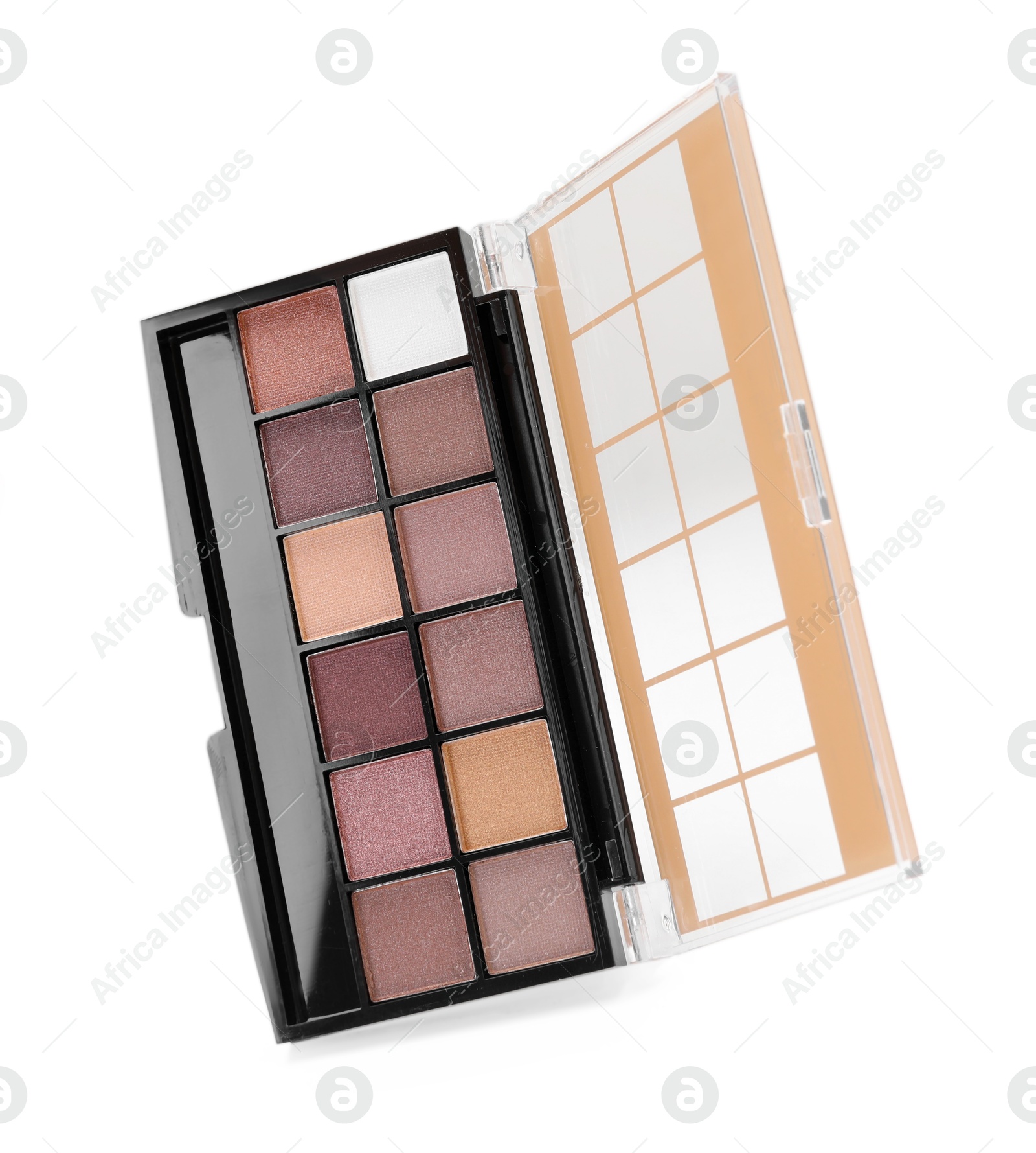 Photo of One beautiful eyeshadow palette isolated on white