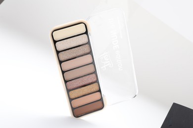 Photo of One beautiful eyeshadow palette isolated on white