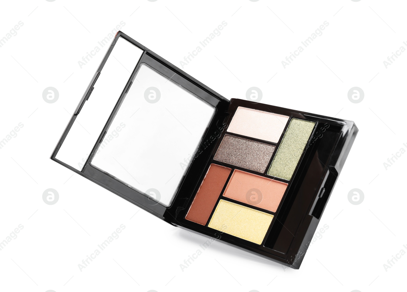One beautiful eyeshadow palette isolated on white Photo of One beautiful eyeshadow palette isolated on white
