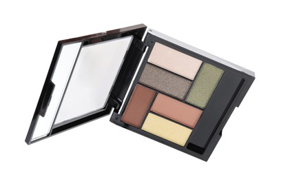 Photo of One beautiful eyeshadow palette isolated on white