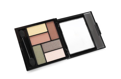Photo of One beautiful eyeshadow palette isolated on white