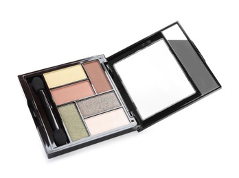Photo of One beautiful eyeshadow palette isolated on white